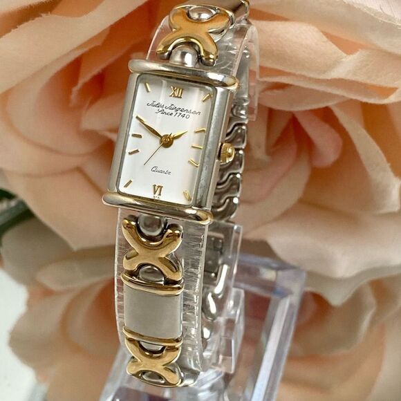 Vintage Jules Jurgenson Two-Tone Ladies Bracelet Watch - Picture 3 of 16